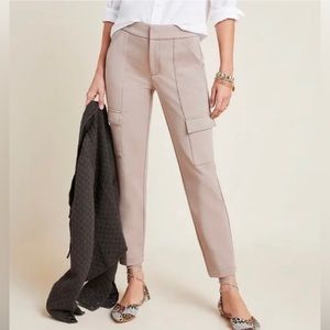 Anthropologie the essential slim cargo pant taupe twill size 4
